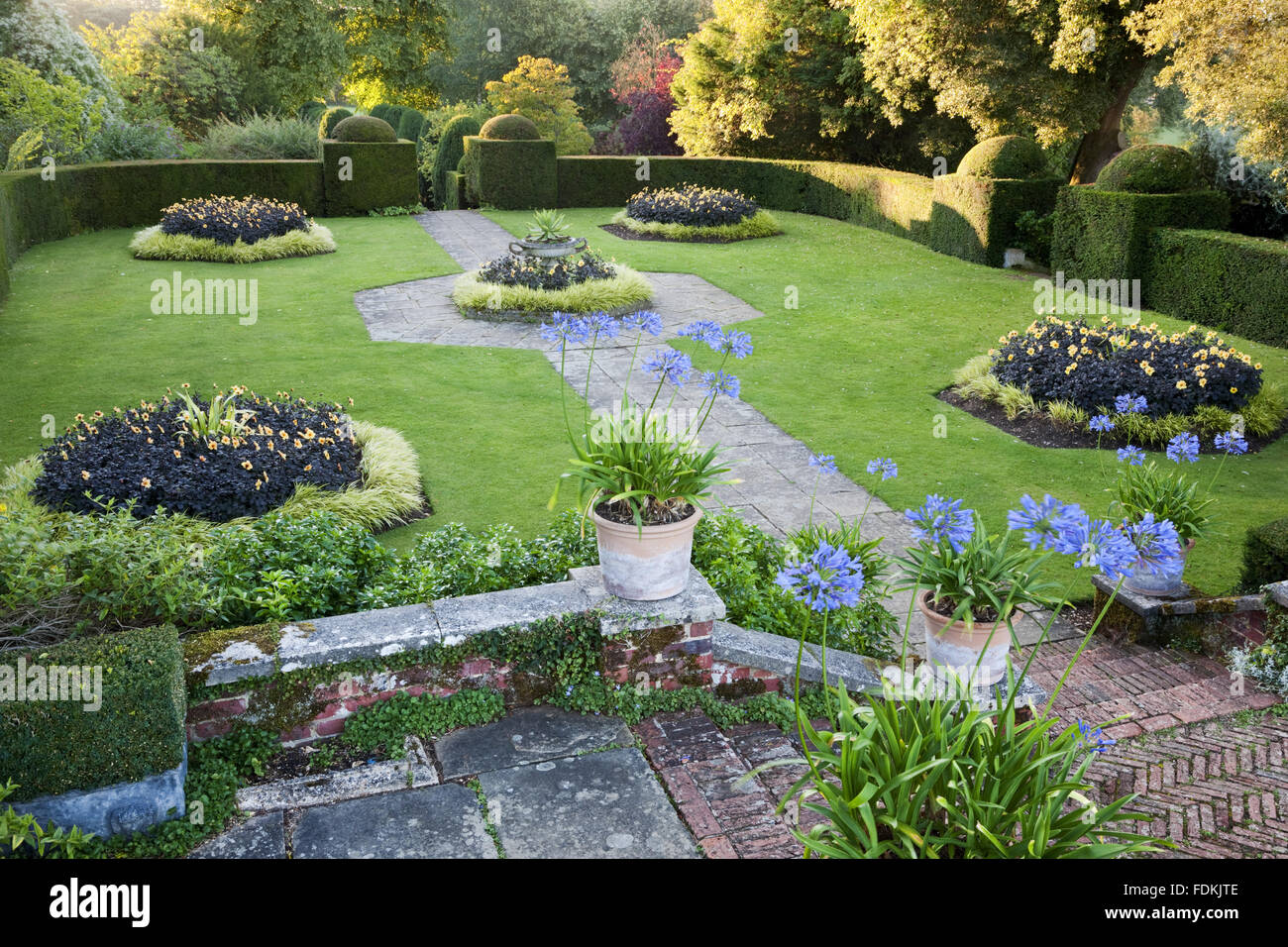 The Yew Garden in July at Hinton Ampner, Hampshire Stock Photo Alamy