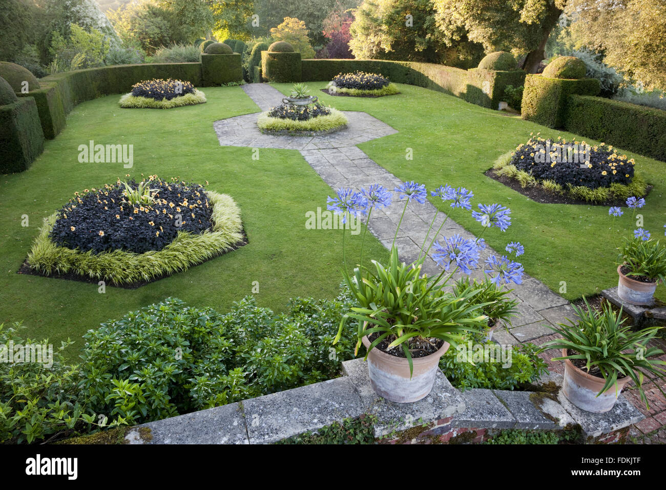 The Yew Garden in July at Hinton Ampner, Hampshire Stock Photo Alamy