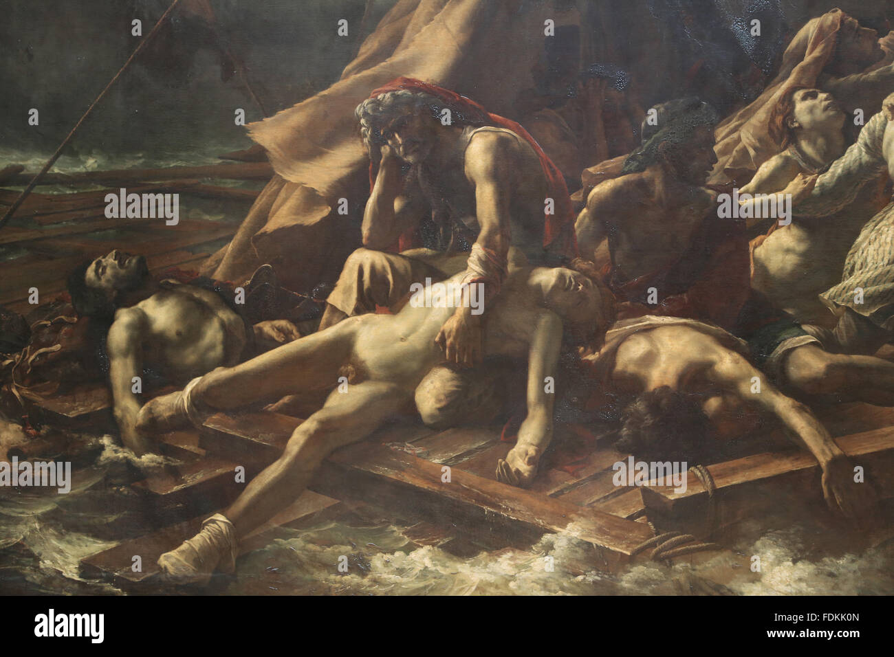 The Raft of the Medusa by  French painter Theodore Gericault (1791-1824). 1818-1819. Romantic style. Louvre Museum. Paris. Franc Stock Photo