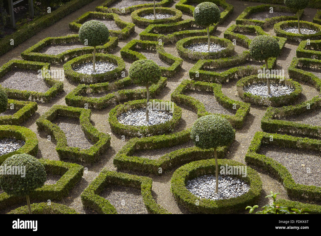 The Knot Garden seen from an upper window at Moseley Old Hall, Staffordshire Stock Photo Alamy