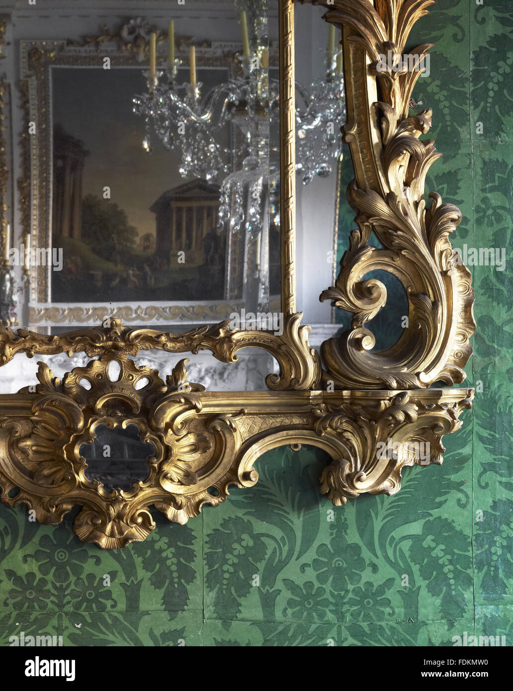Corner of a pier glass in the Green Drawing Room at Clandon Park