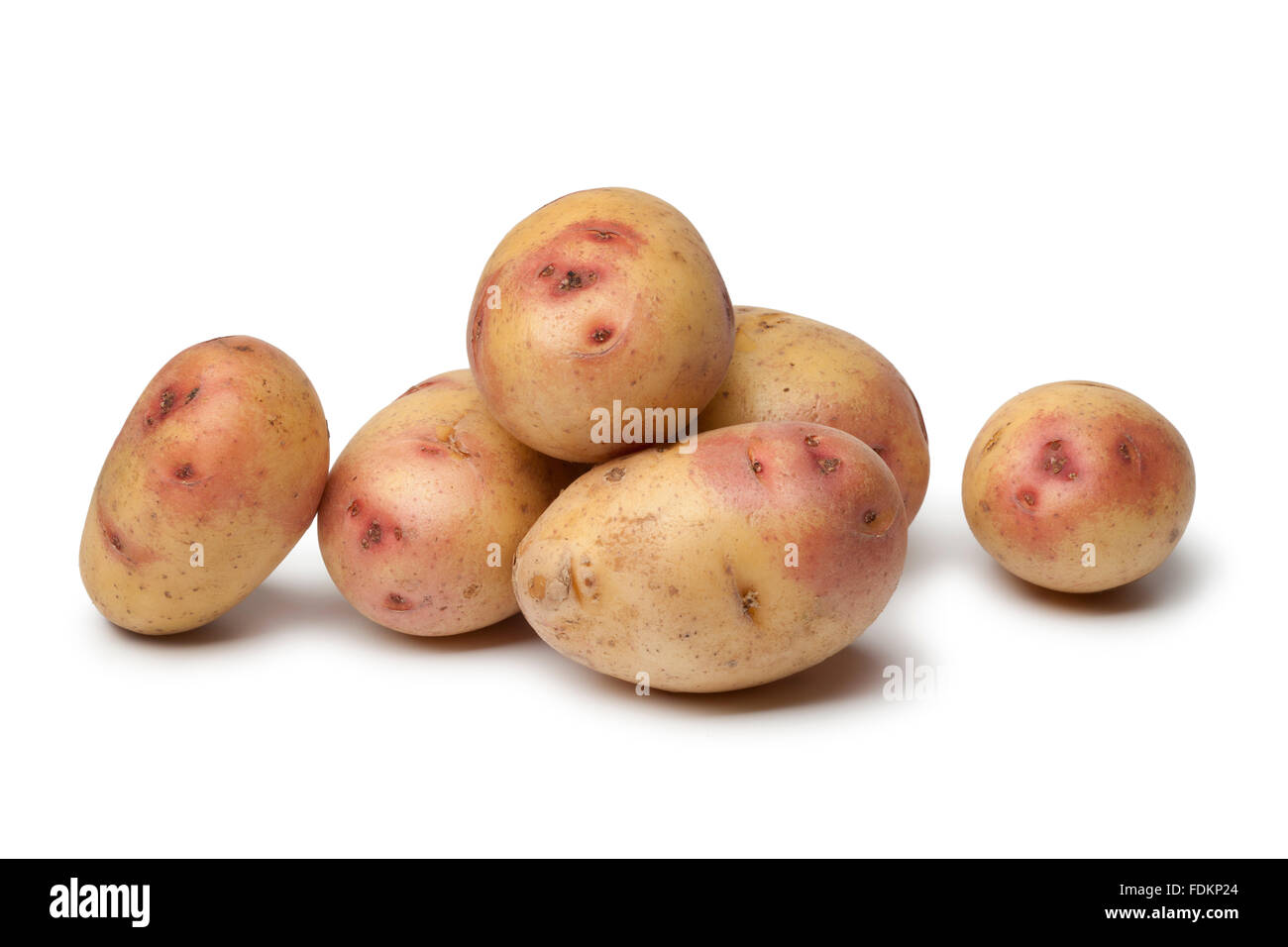 Fresh Carolus potatoes on white background Stock Photo