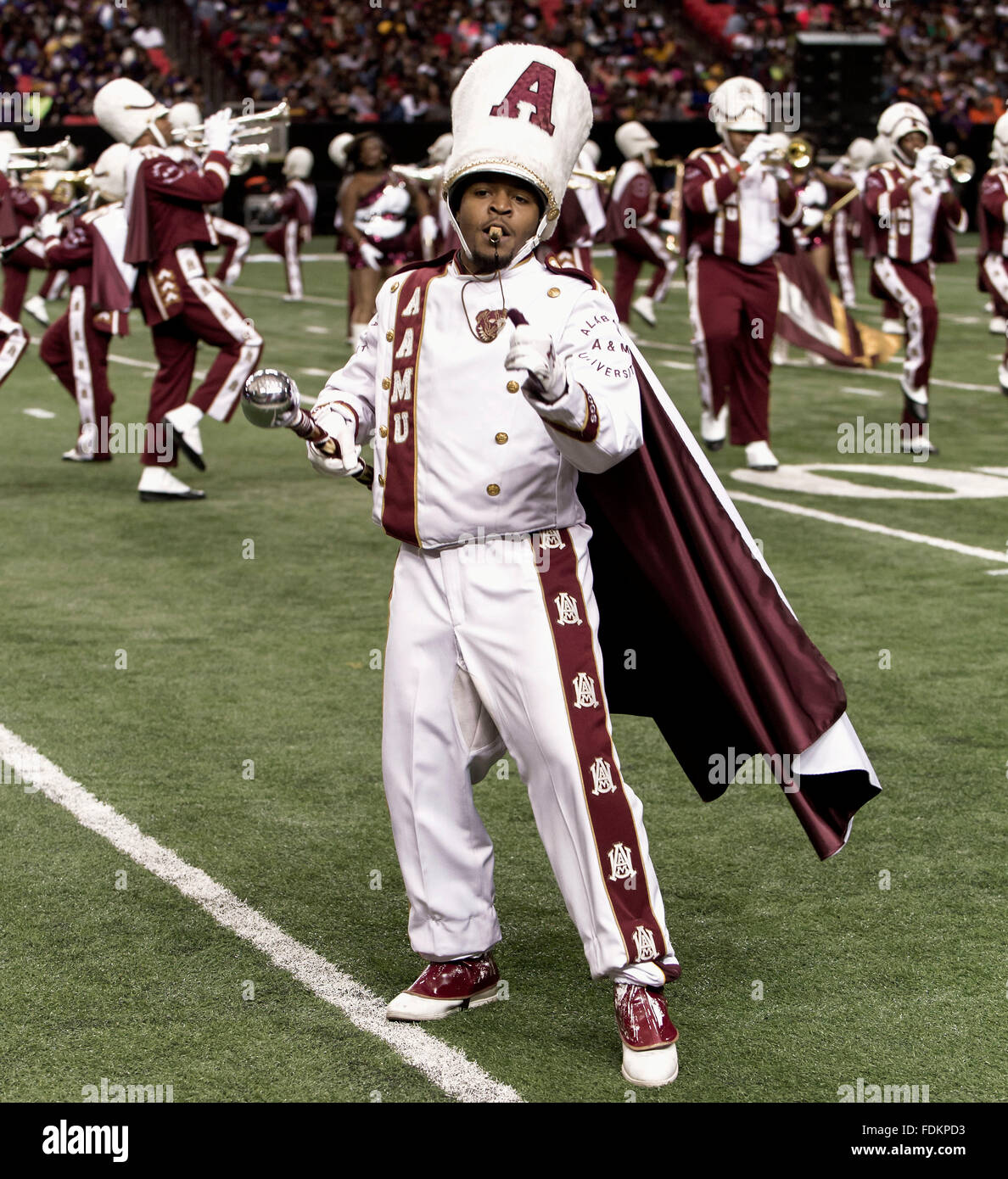 Atlanta, GA, USA. 30th Jan, 2016. The Alabama A&M Marching Maroon and