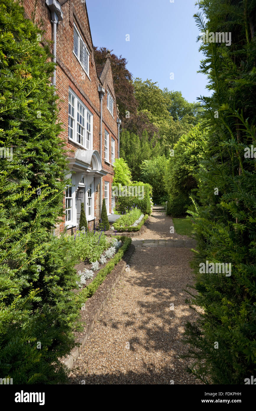 View along the front of Quebec House, Westerham, Kent. The house is where General Wolfe spent his childhood years. Stock Photo