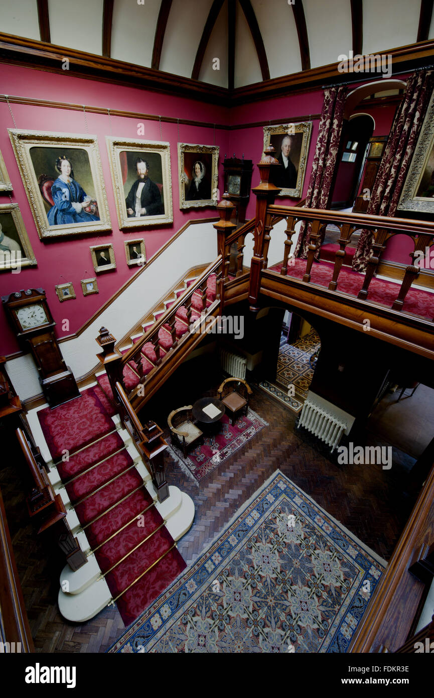 The Staircase Hall at Sunnycroft, Shropshire. The Staircase Hall was