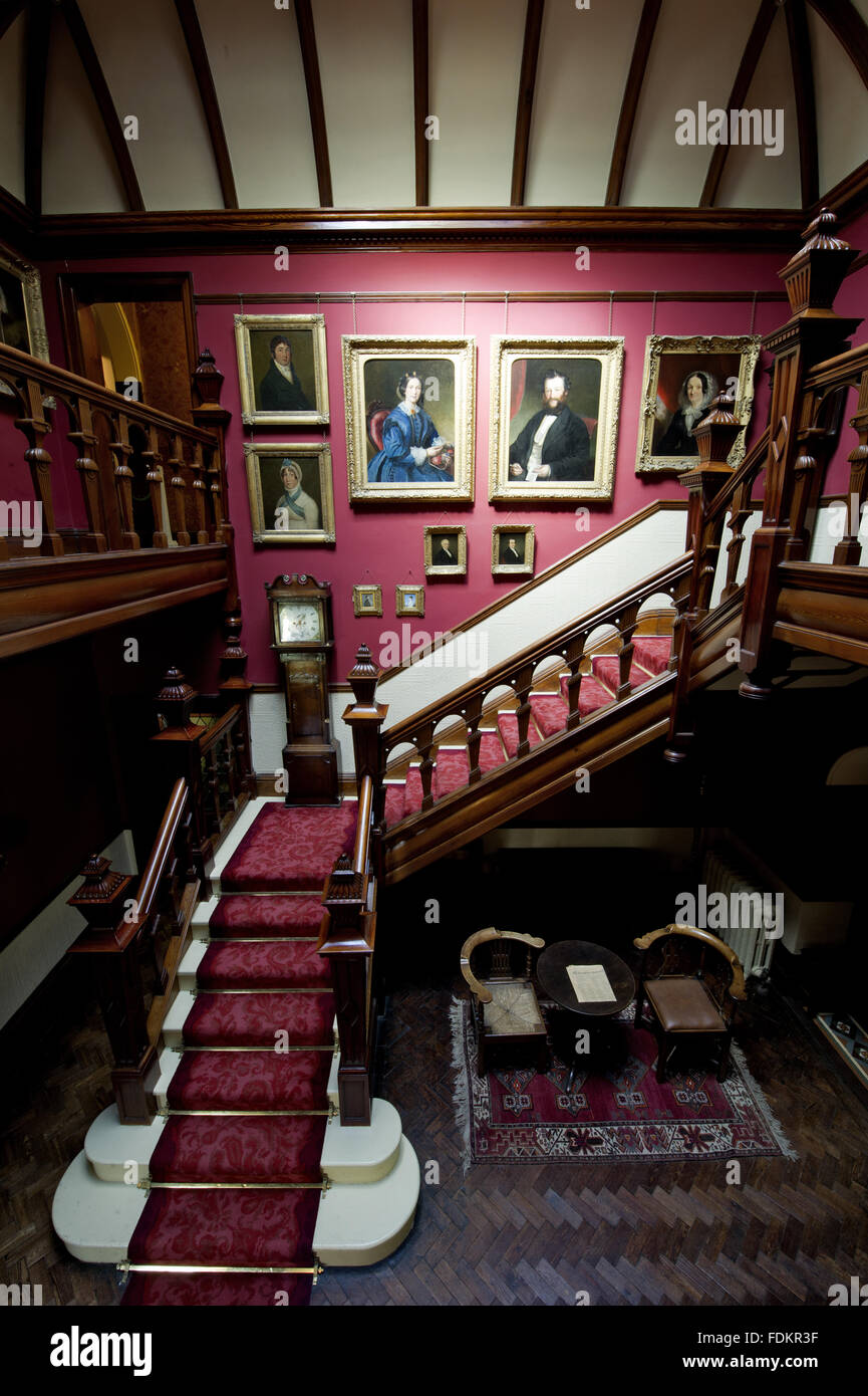 The Staircase Hall at Sunnycroft, Shropshire. The Staircase Hall was