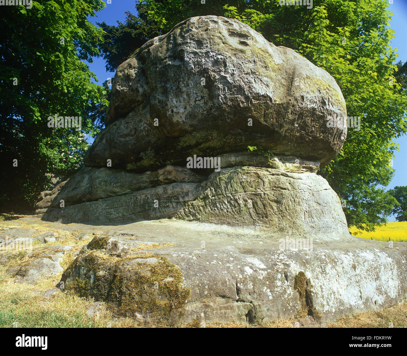 The Chiding Stone at Chiddingstone Village, Kent. Stock Photo