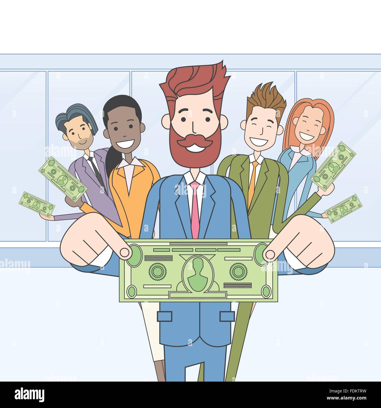 Crowd holding money usa Stock Vector Images - Alamy