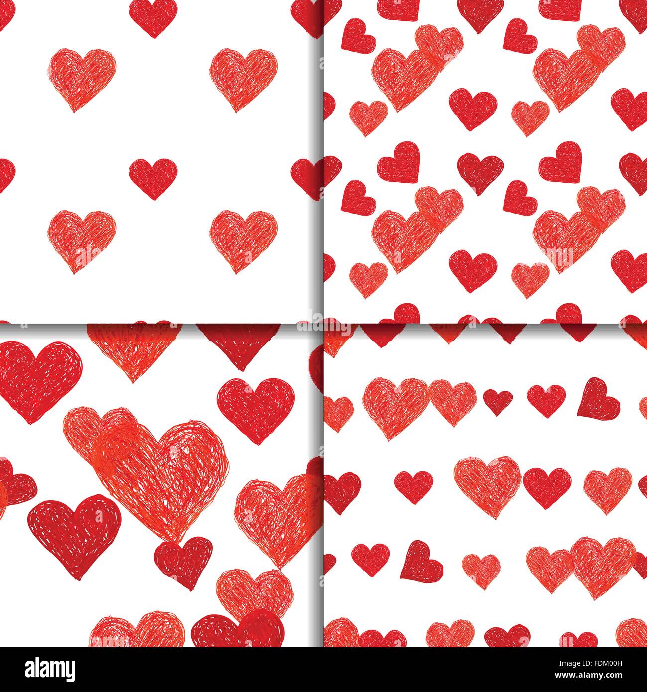 Seamless patterns with hearts Stock Vector Image & Art - Alamy