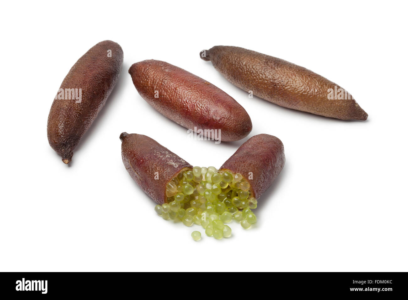 Whole and half lime finger on white background Stock Photo