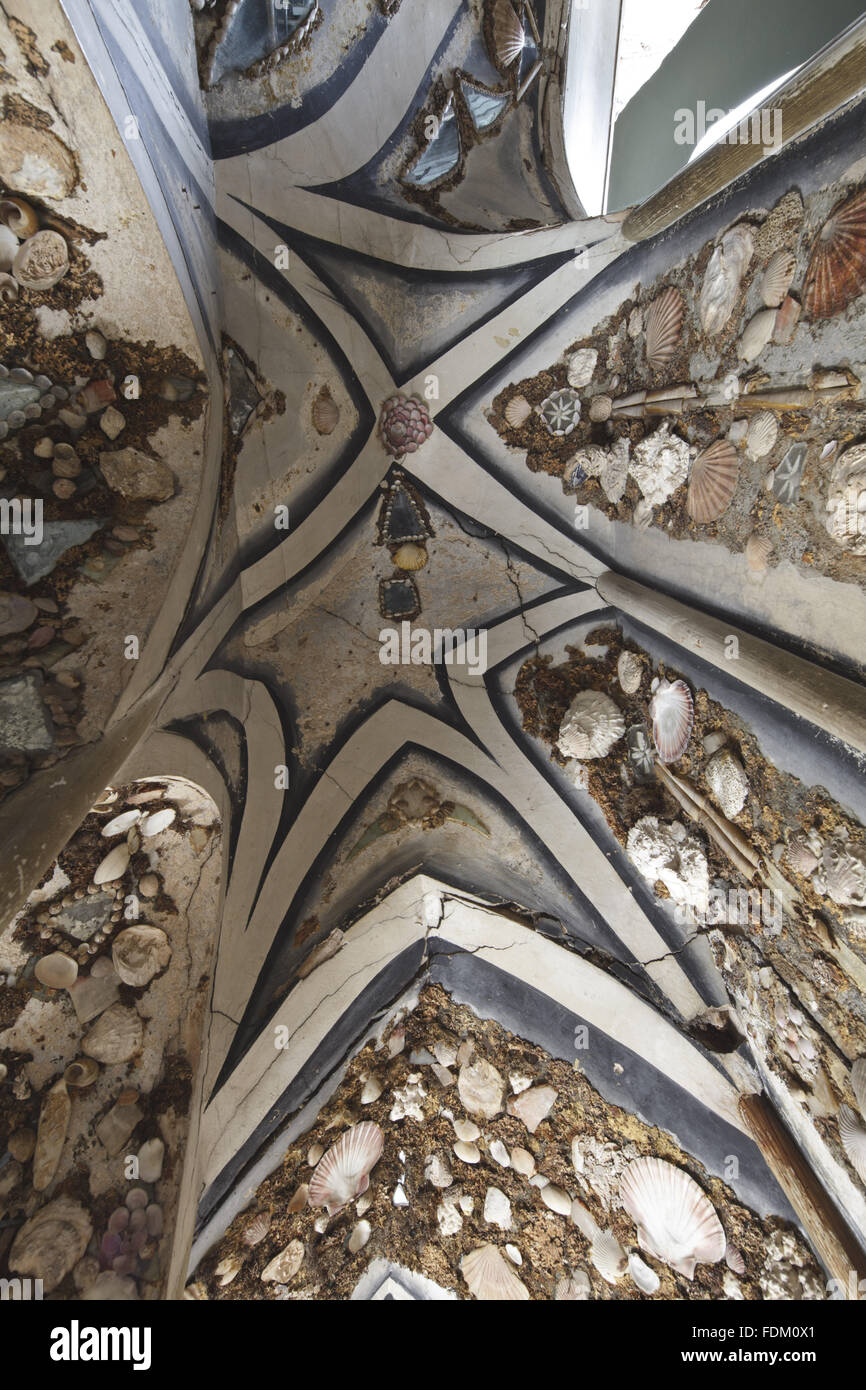 Detail of part of the decoration on the upper stairs of the Shell ...