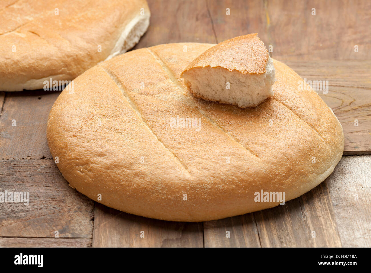 Fresh Moroccan bread on the table Stock Photo