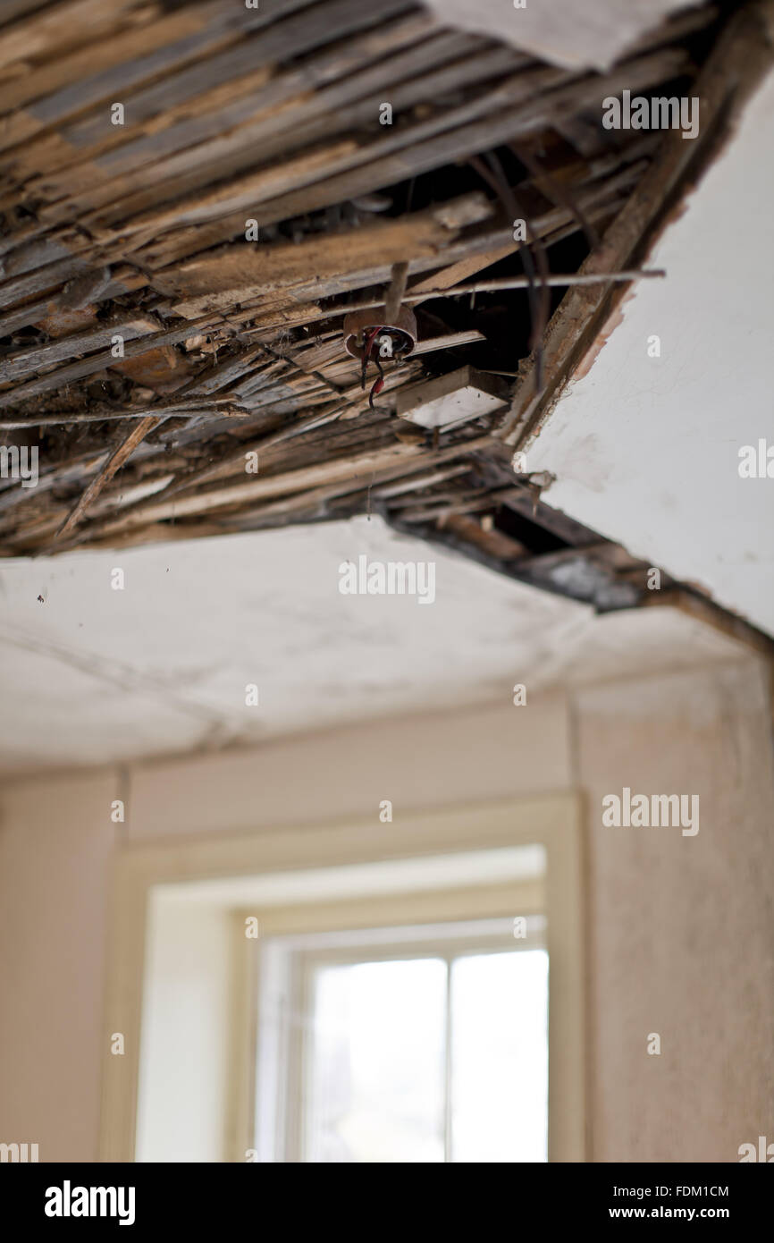 Damage to a ceiling at Dyffryn House, Vale of Photograph