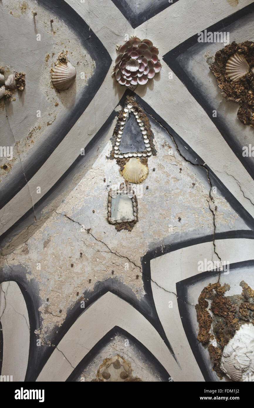 Detail of part of the decoration on the upper stairs of the Shell ...