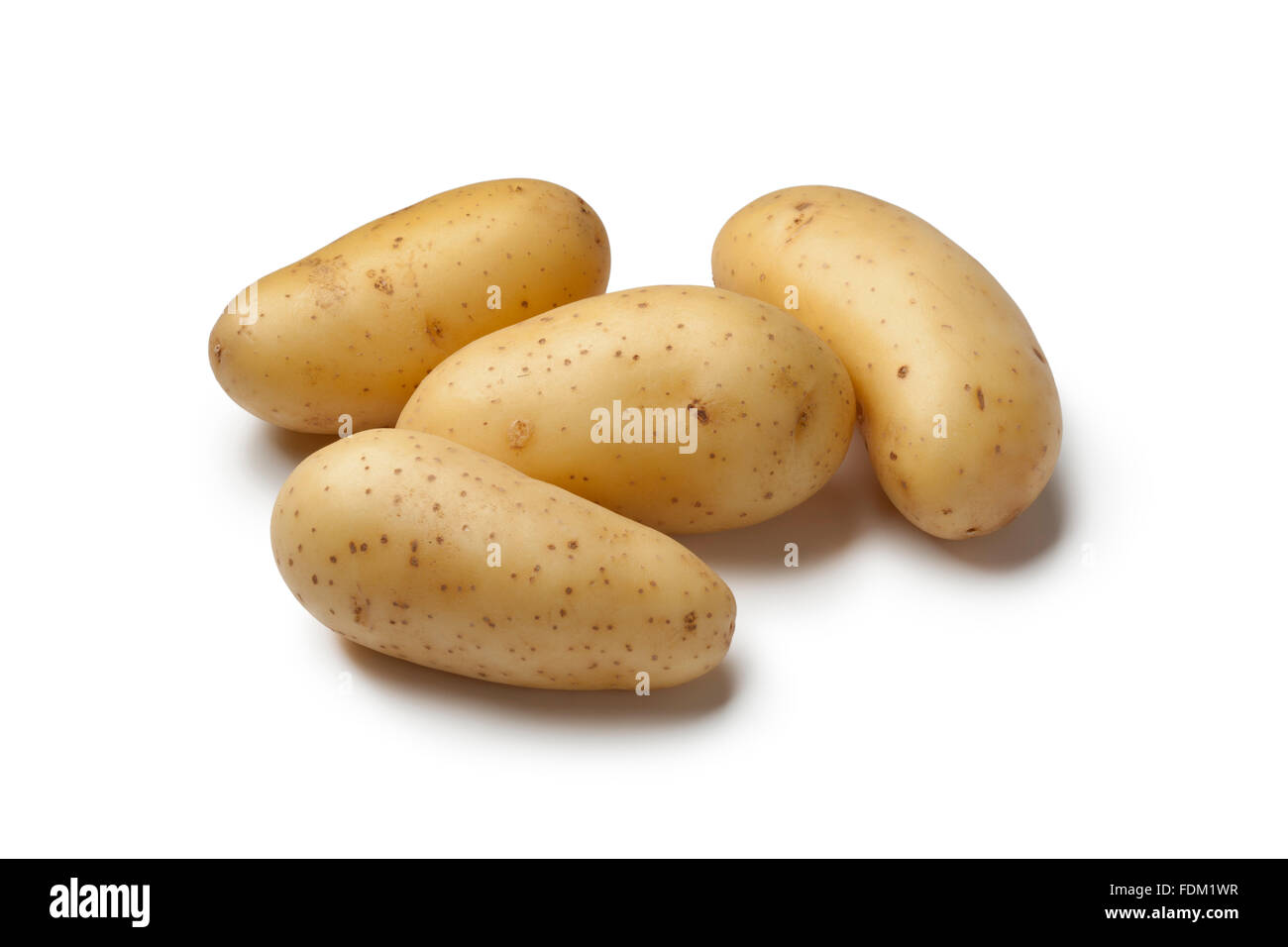 Princesse Amandine potatoes on white background Stock Photo