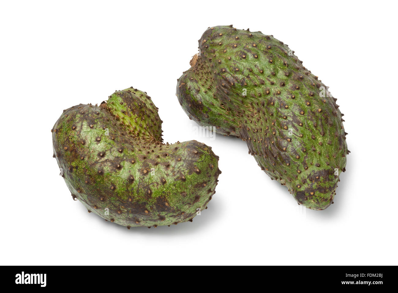 Fresh soursop fruit on white background Stock Photo