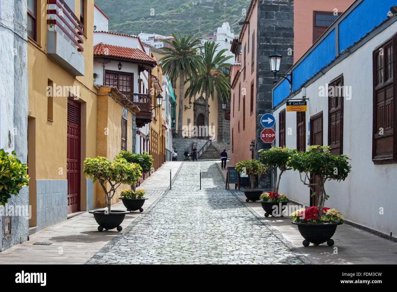 Street in Garachico Stock Photo - Alamy
