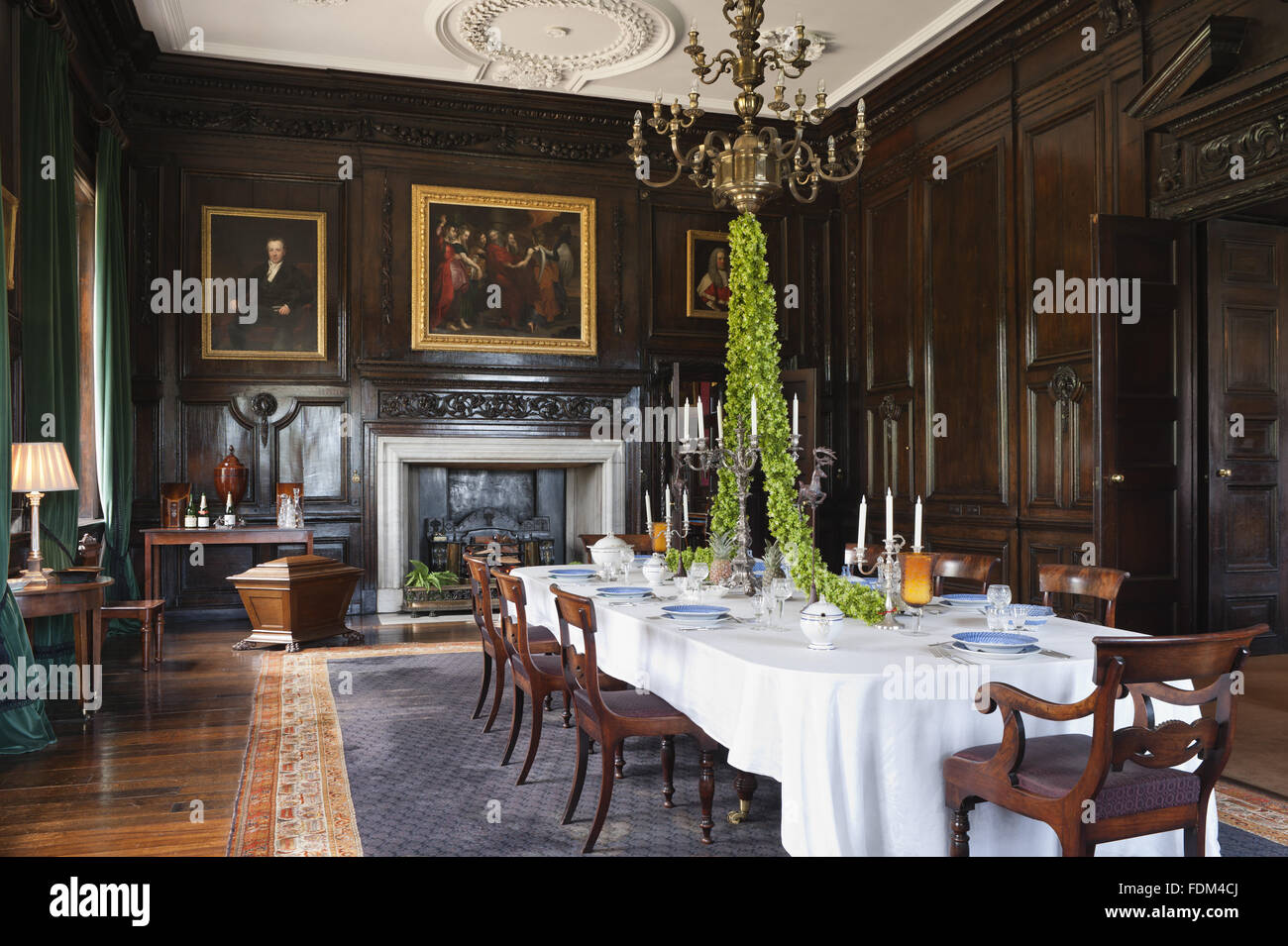 The Dining Room at Tredegar House, Newport, South Wales Stock Photo Alamy