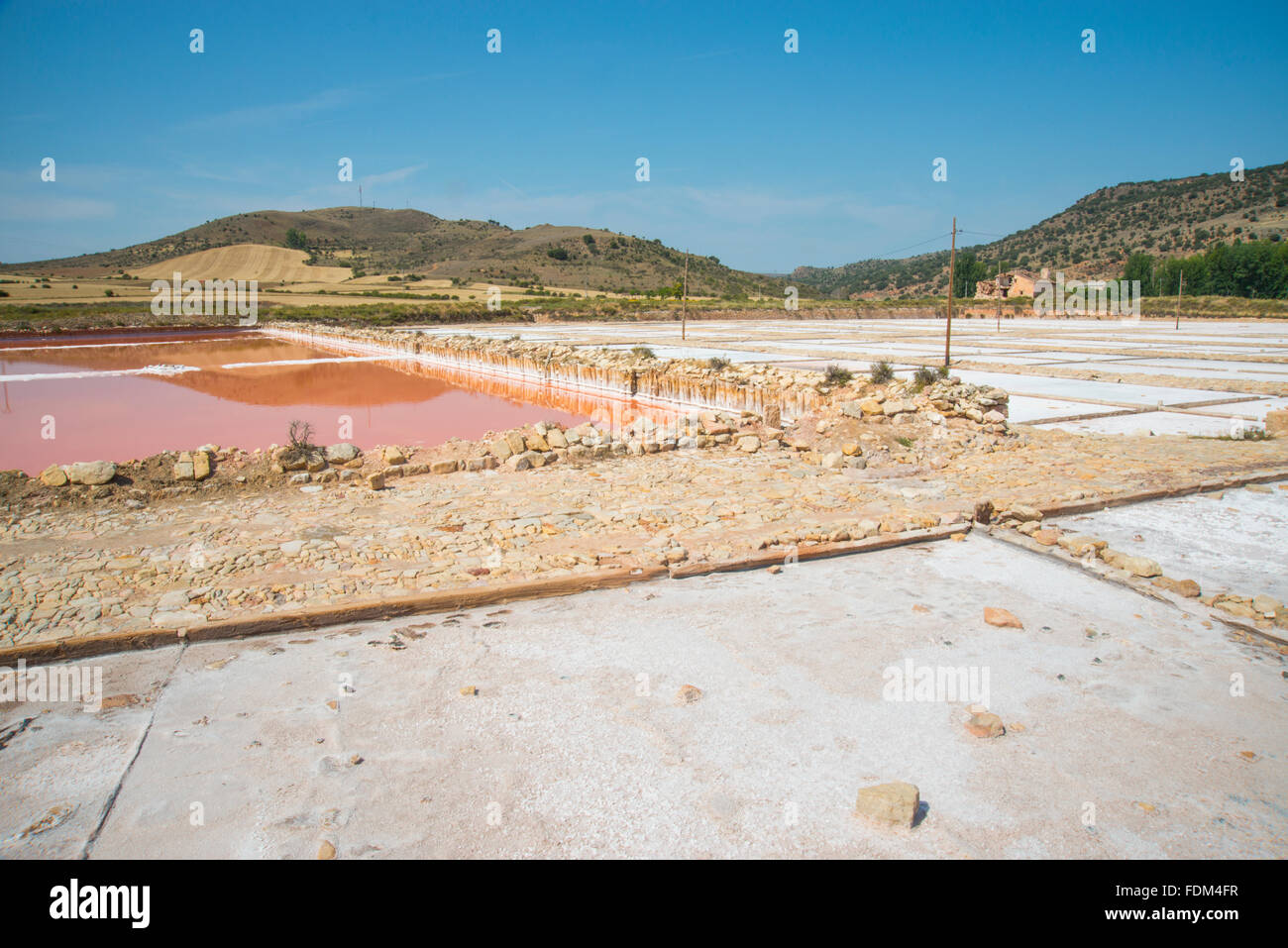 Medieval salt works. Imon, Guadalajara province, Castilla La Mancha, Spain. Stock Photo
