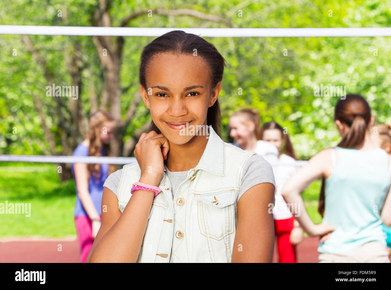 Beautiful African Teen Girl On The Playground Stock Photo Alamy