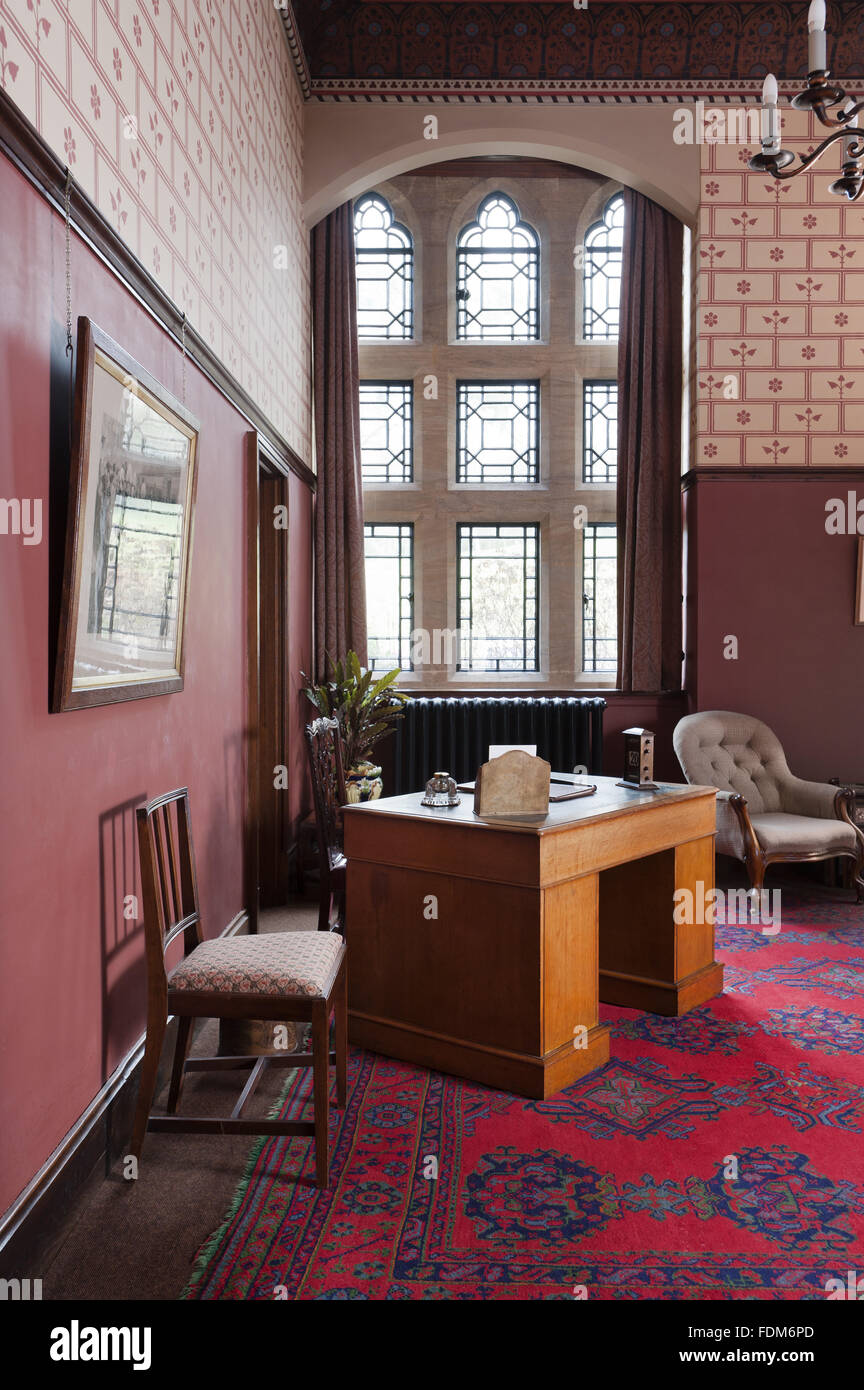 The Gentleman's Room at Knightshayes Court, Devon. Stock Photo