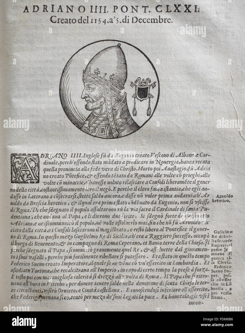 Platina, Historia delle Vite de I Sommi Pontefici (Venice, 1613) at Lacock Abbey, Wiltshire. Stock Photo
