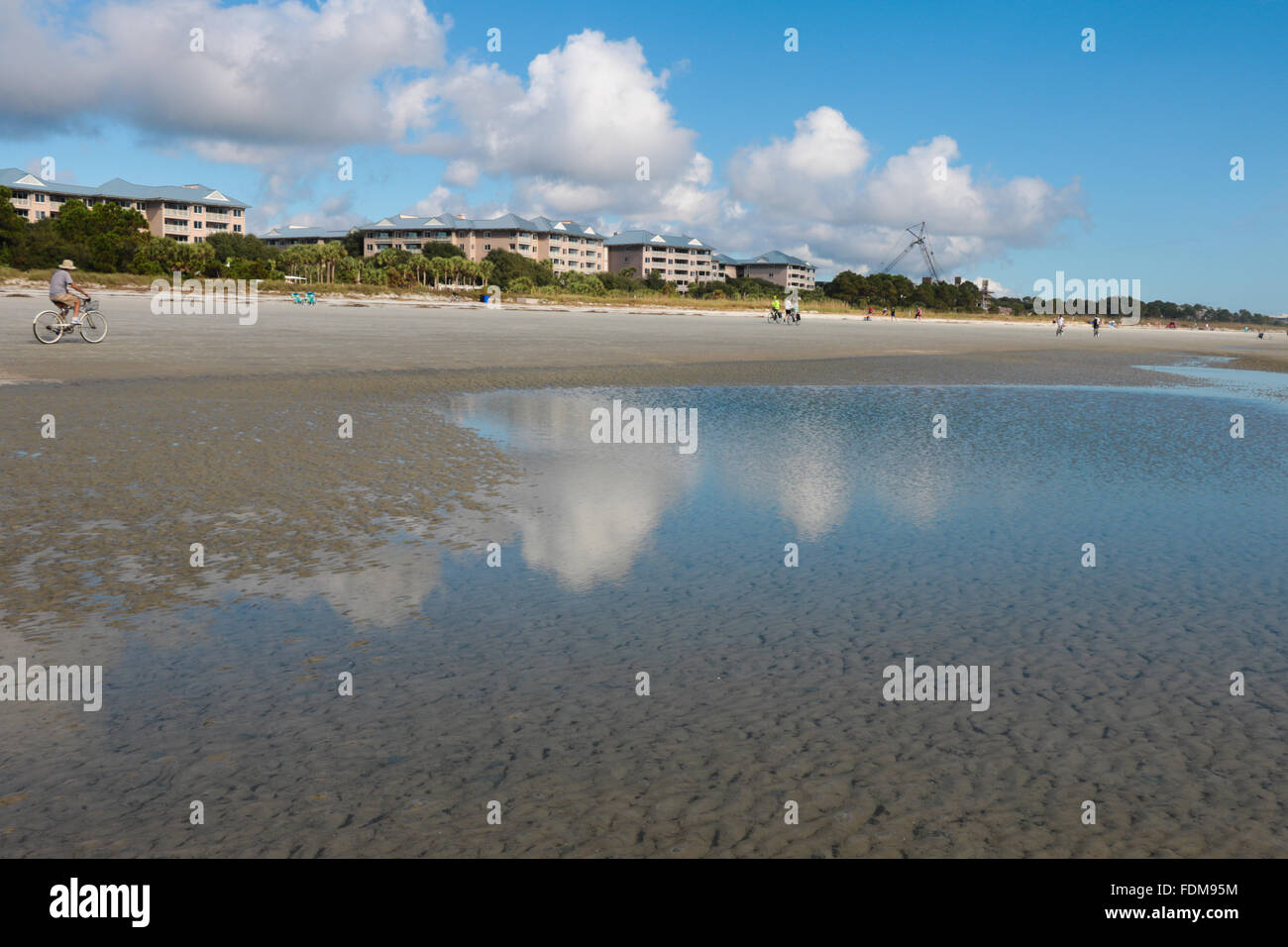 Coligny Beach and Marriott Grande Ocean, Hilton Head, SC Stock Photo