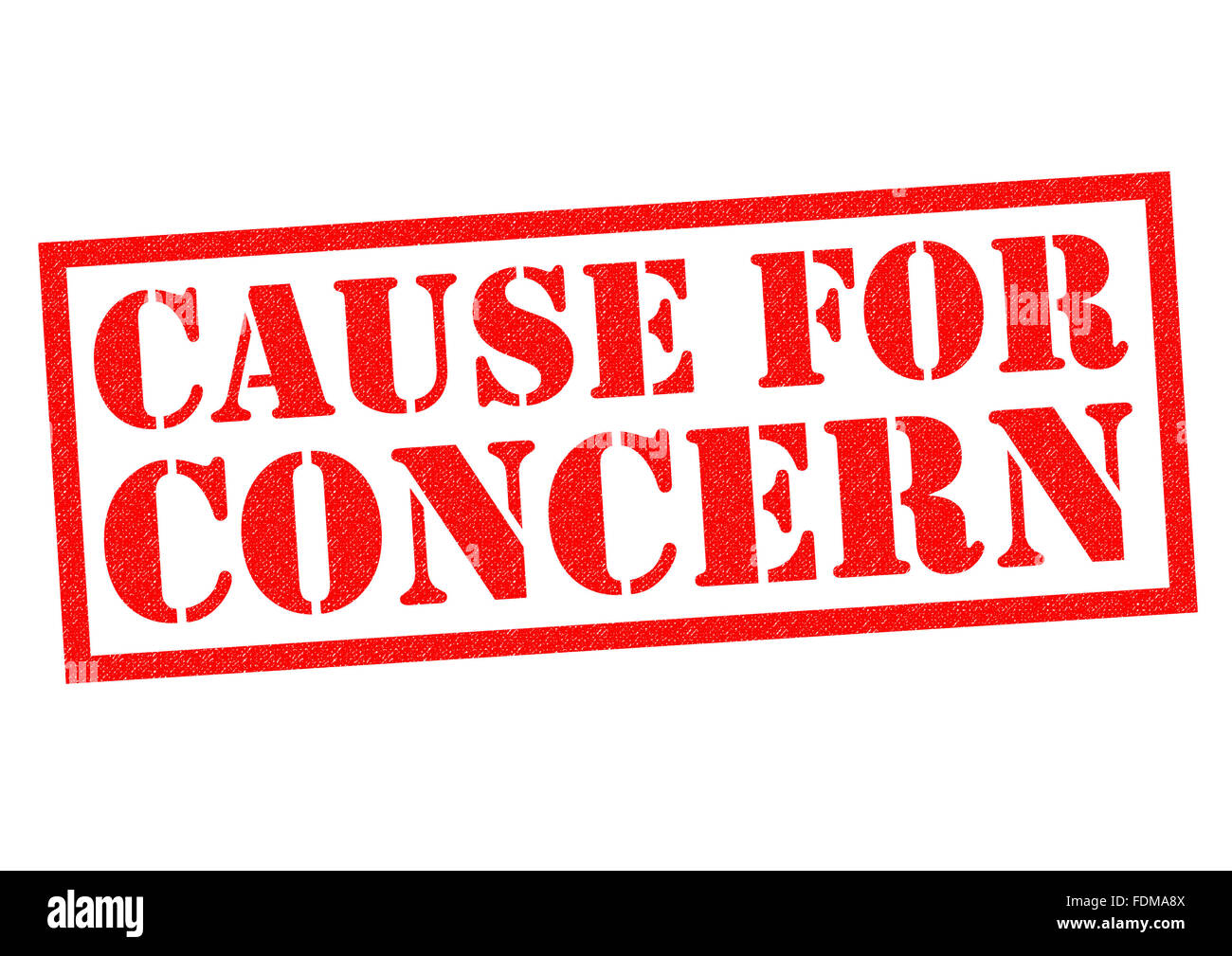 CAUSE FOR CONCERN red Rubber Stamp over a white background Stock Photo Alamy