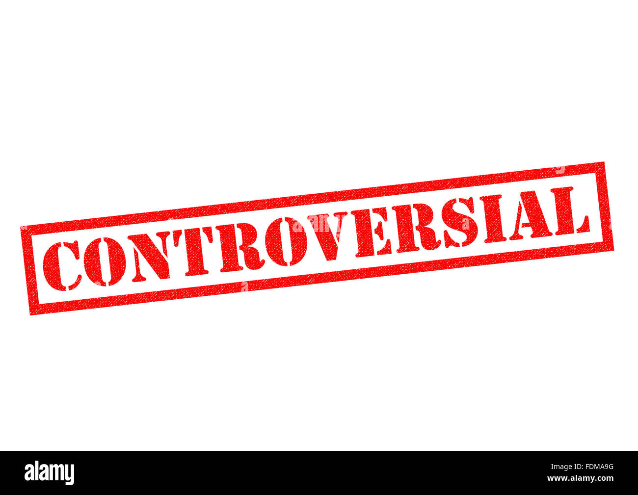 CONTROVERSIAL red Rubber Stamp over a white background. Stock Photo