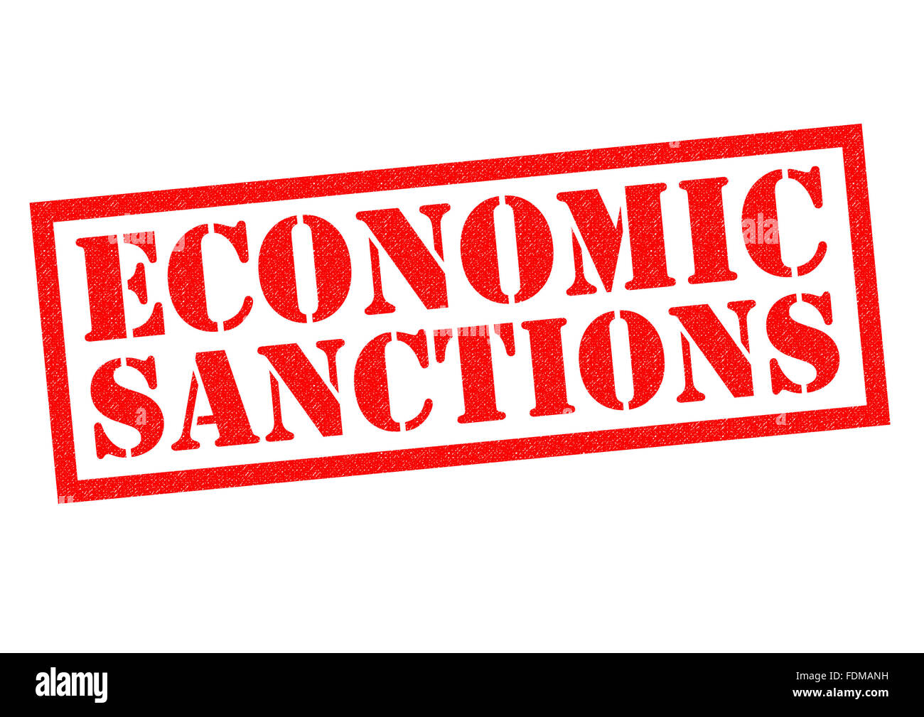 ECONOMIC SANCTIONS red Rubber Stamp over a white background. Stock Photo