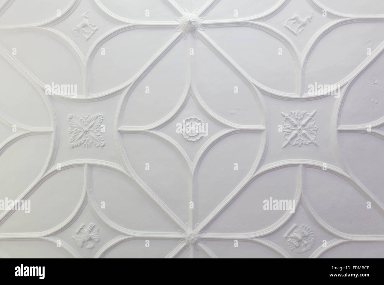The Plaster Ceiling In The Tudor Bedroom At Avebury Manor