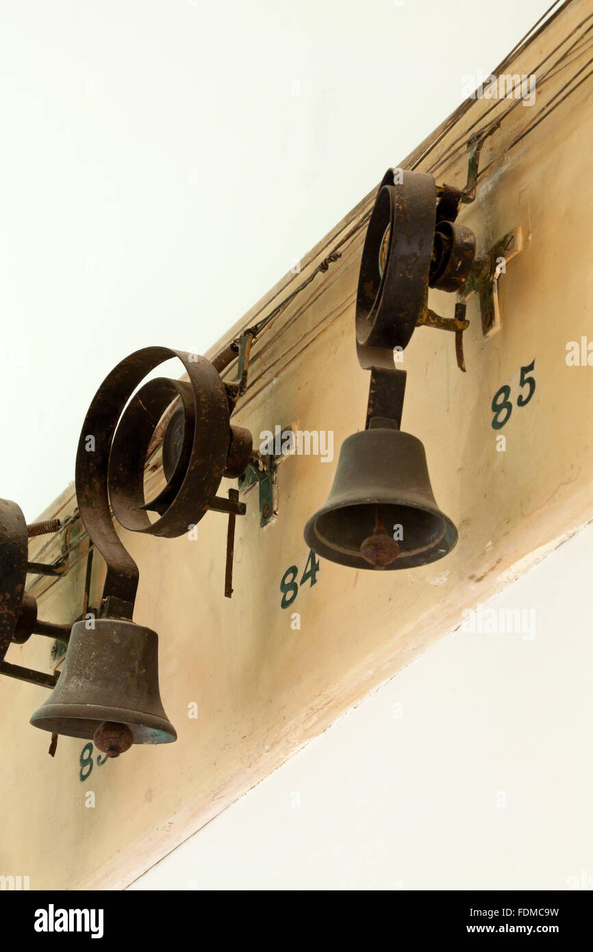Sprung bells near the Servants' Hall at Ickworth, Suffolk. Stock Photo