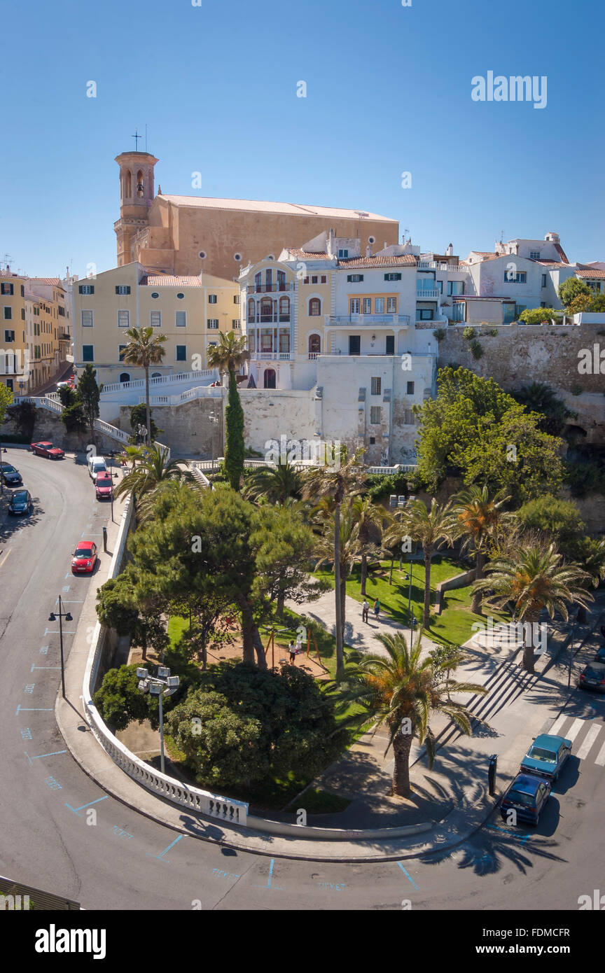 Building in the Old Town, Mahon, Menorca, Spain Stock Photo