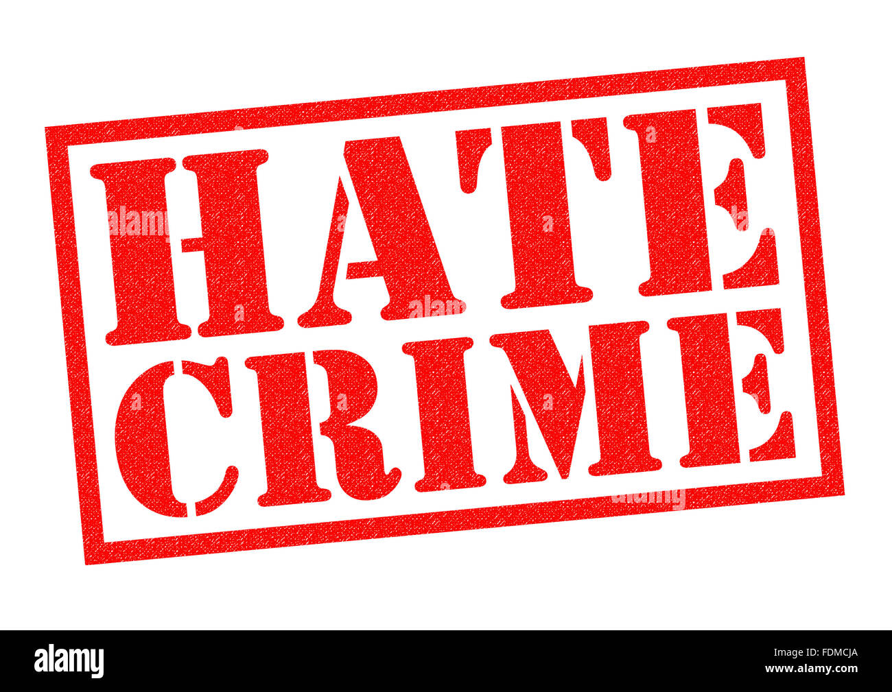 HATE CRIME red Rubber Stamp over a white background. Stock Photo