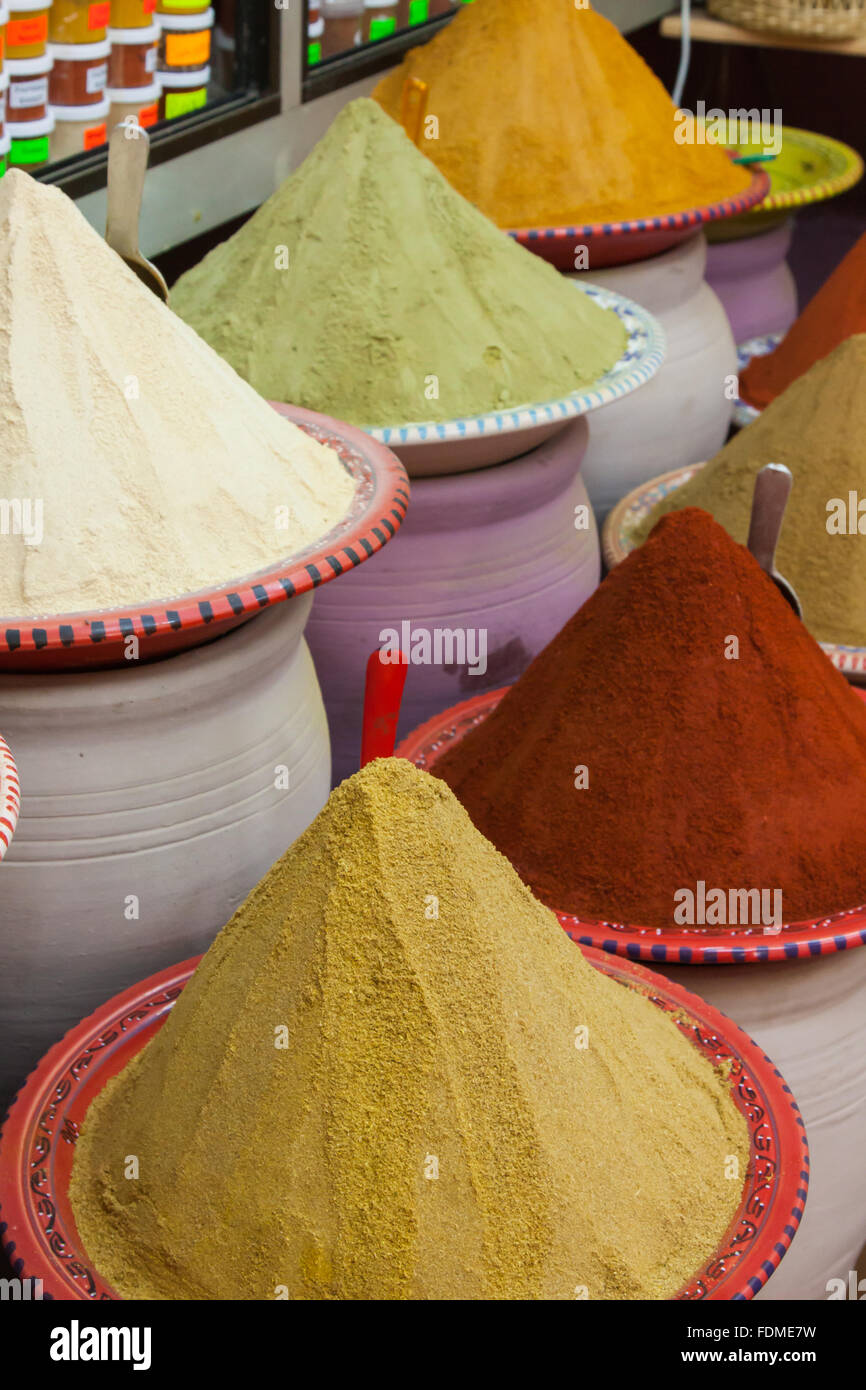 Spices at the market Marrakech, Morocco Stock Photo