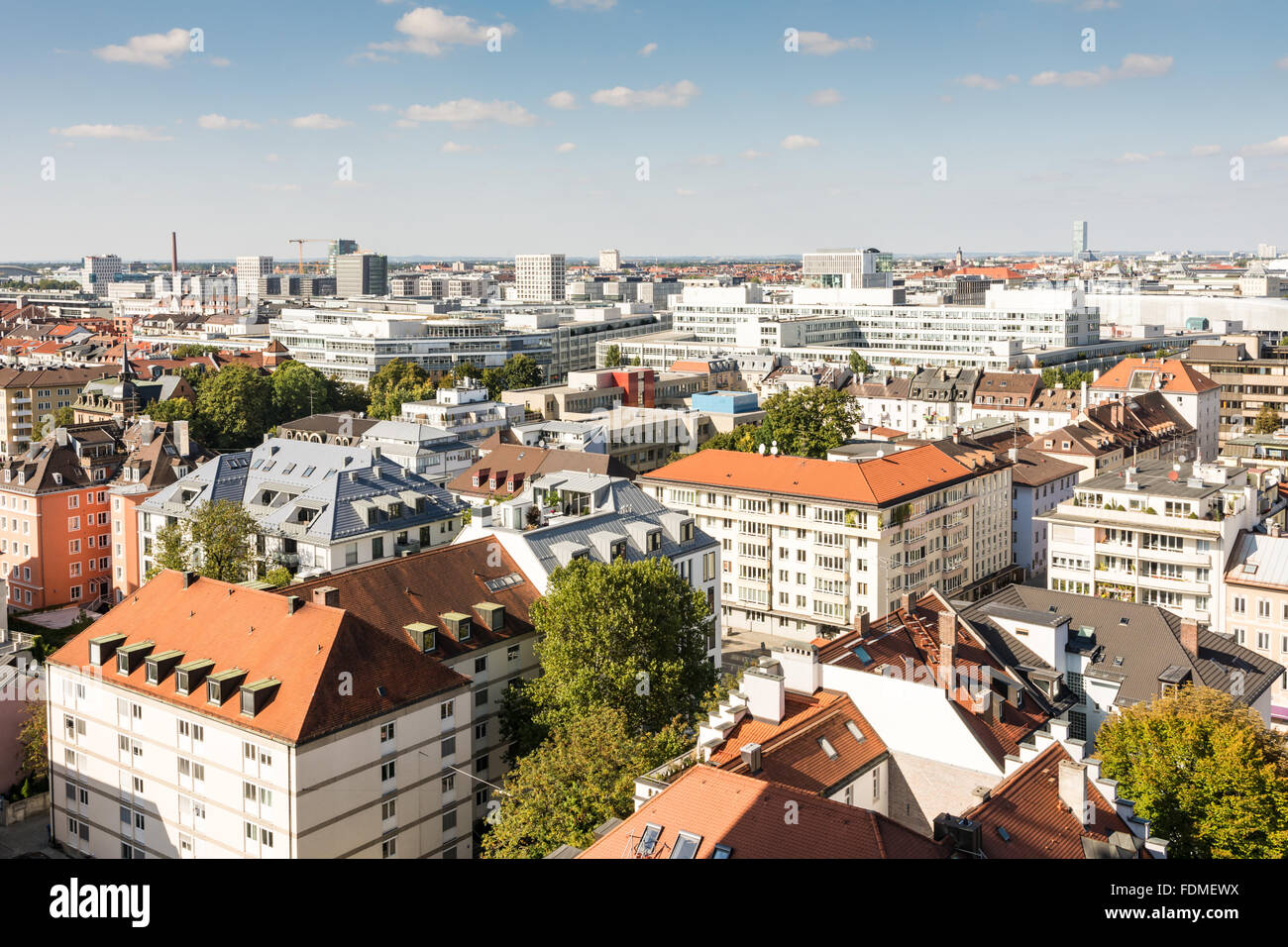 Munich cityscape - aerial view over Munich (Bavaria, Germany) Stock Photo