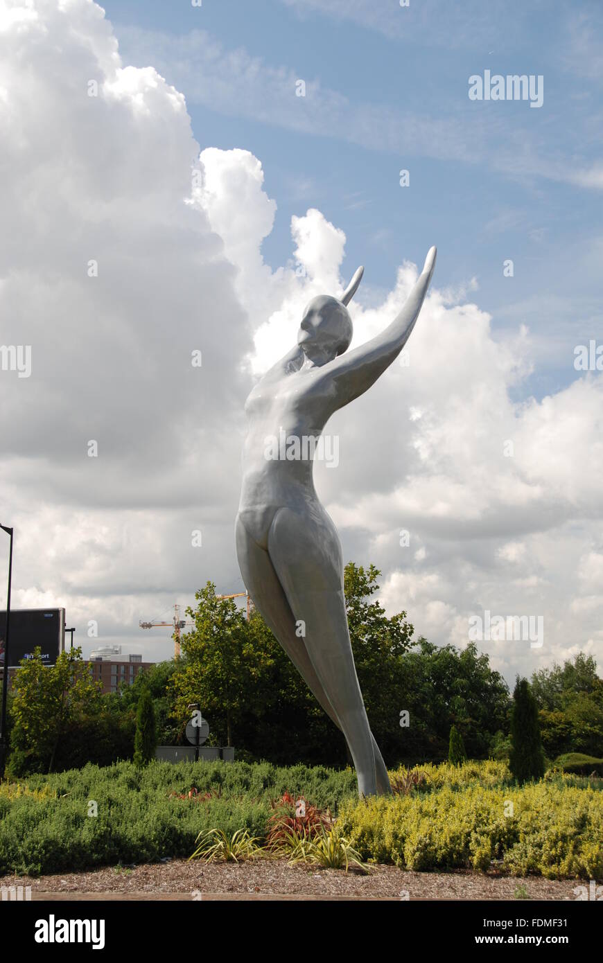 Athena UKs tallest bronze sculpture on Connaught Bridge Roundabout