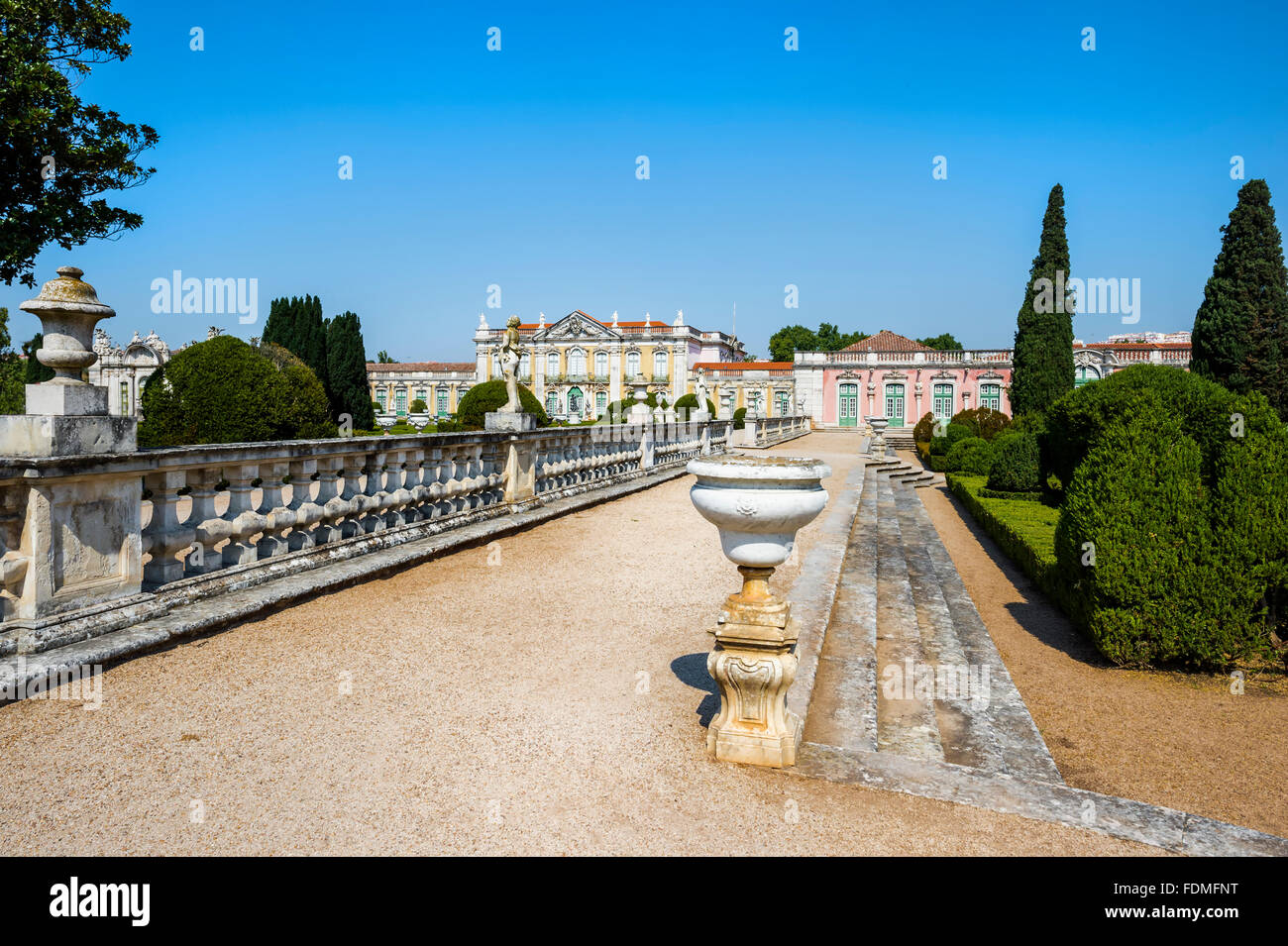 Gardens, Royal Summer Palace of Queluz, Lisbon Coast, Portugal Stock Photo