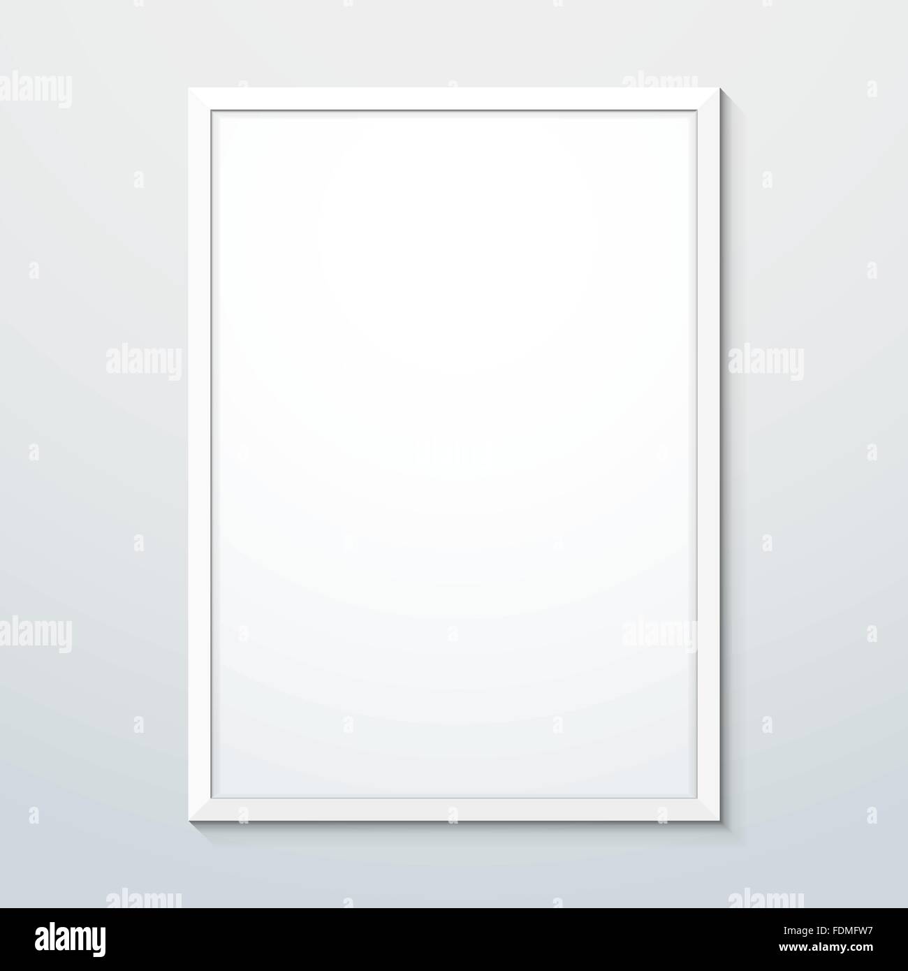 vector flat design vertical white empty frame mock up shadow isolated background Stock Vector
