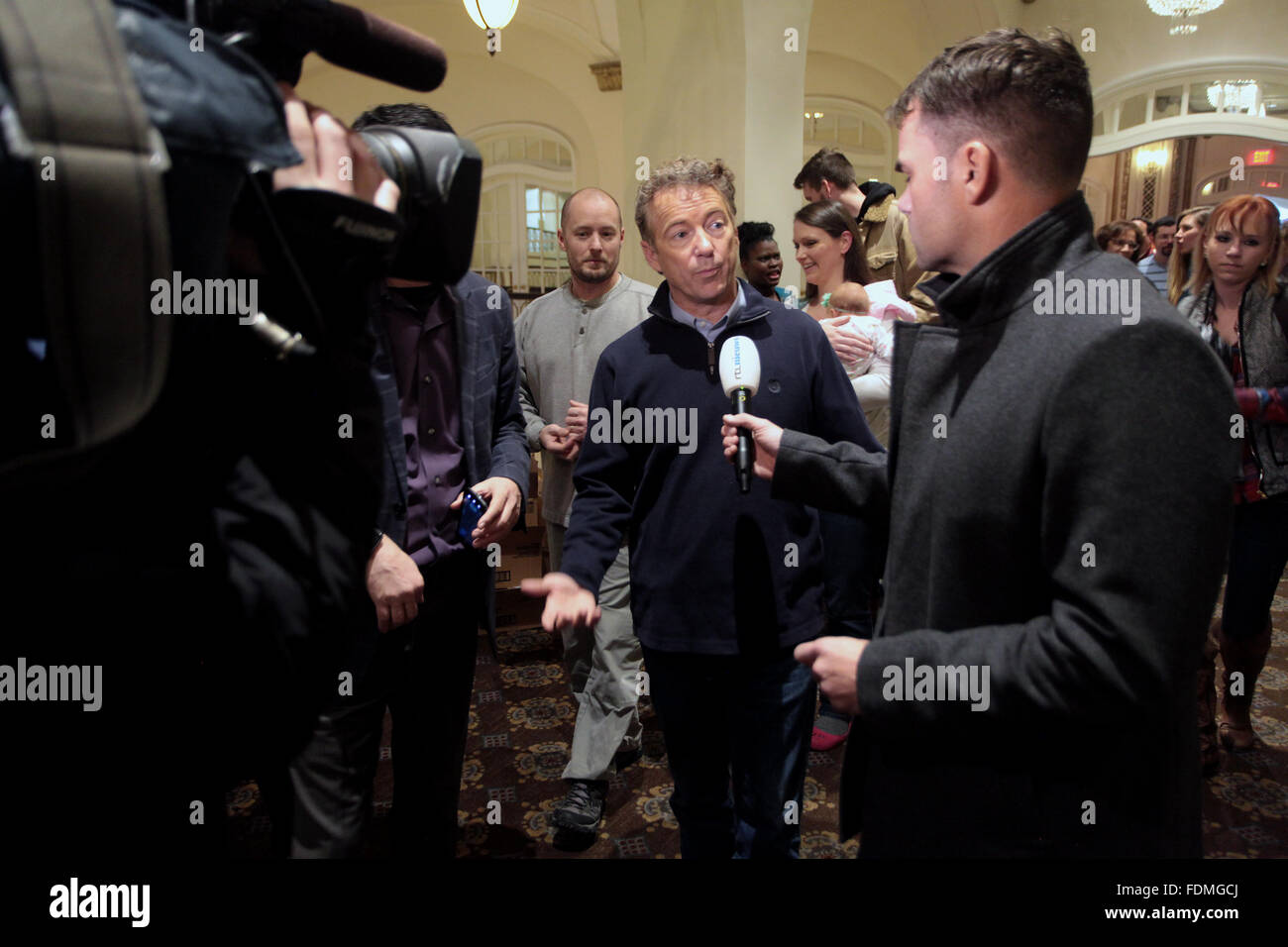 GOP presidential candidate Senator Rand Paul during a campaign event at Hotel Blackhawk January 28, 2016 in Davenport, Iowa. Stock Photo