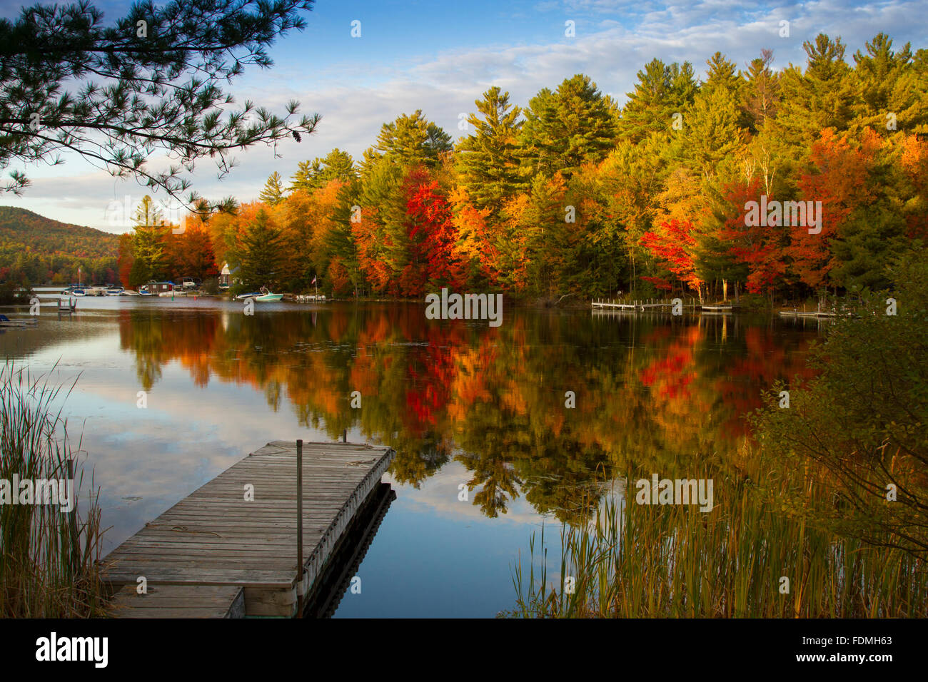 Fall Foliage Reflecting in Loon Lake in the Adirondacks in upstate New
