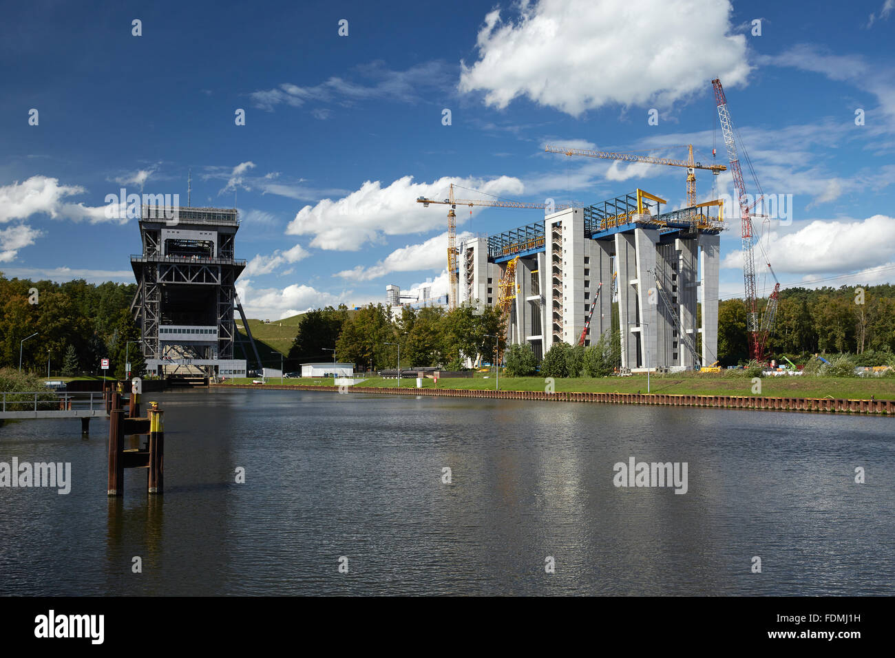 Niederfinow, Germany, the two boat lifts on Oder-Havel Canal Stock Photo