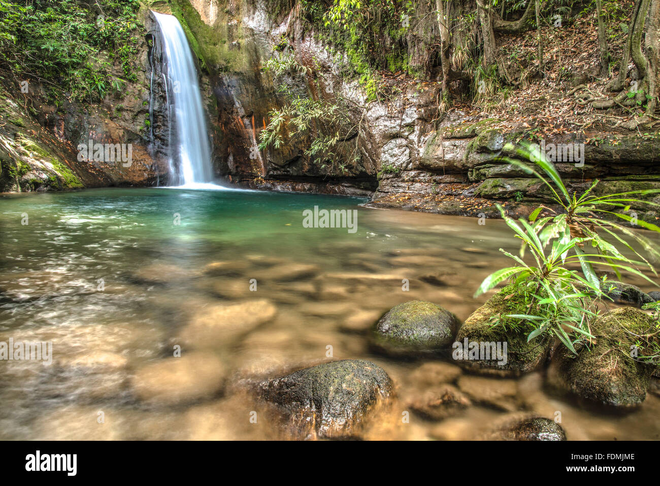 Waterfall River in the Sierra de bateia Taquarucu Stock Photo