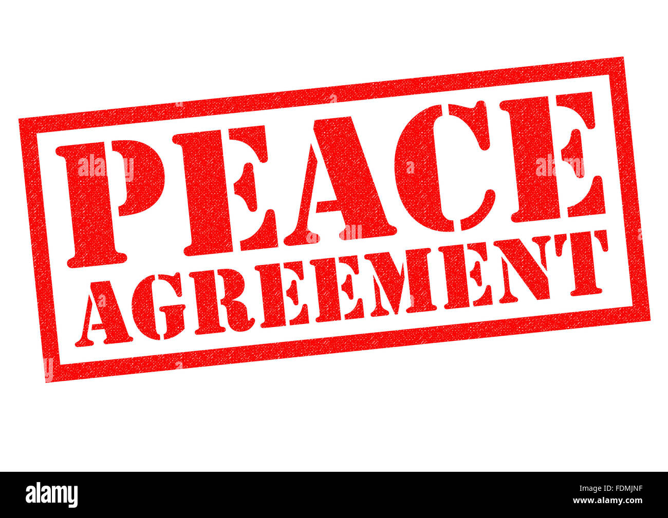 PEACE AGREEMENT red Rubber Stamp over a white background. Stock Photo
