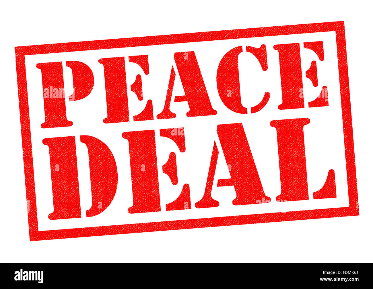 PEACE DEAL red Rubber Stamp over a white background. Stock Photo