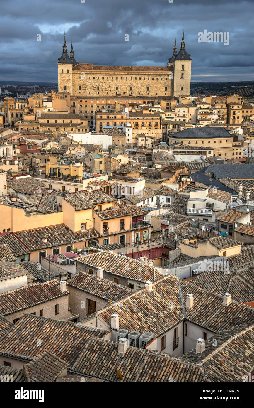 Panoramic view of the city - the region of Castilla - La Mancha Stock Photo