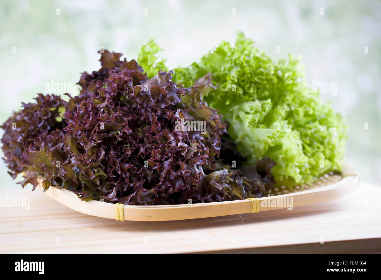 Green and red coral salads Stock Photo Alamy