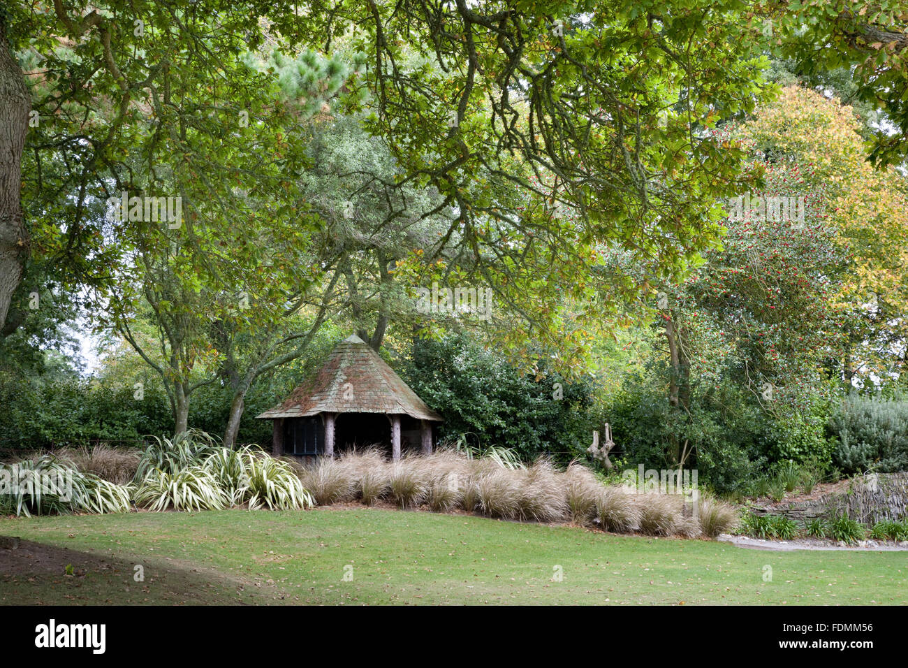 The Victorian Summerhouse at Trelissick Garden, Cornwall. Stock Photo