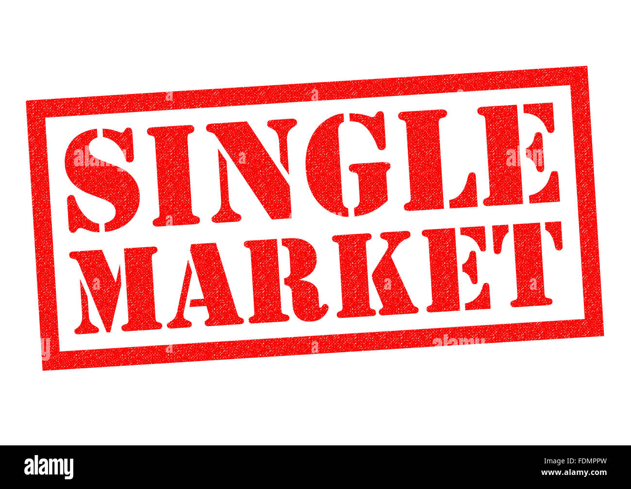 SINGLE MARKET red Rubber stamp over a white background. Stock Photo