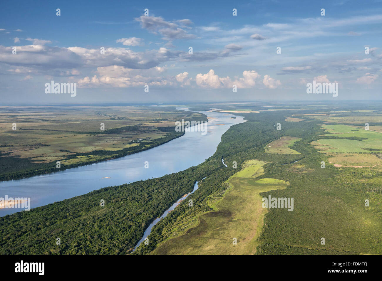 Aerial view of the White River and Amazon forest Stock Photo
